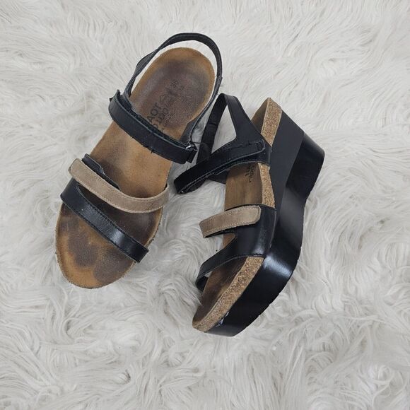 Naot Women Shoe Canaan Size 6 EUR 36 Ankle Strap Wedge Heel Sandal - Picture 1 of 8